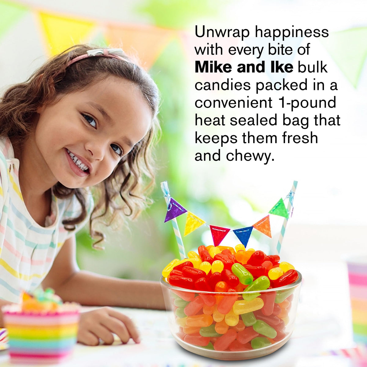 Mike and Ike party-size snack, shareable bulk candy.