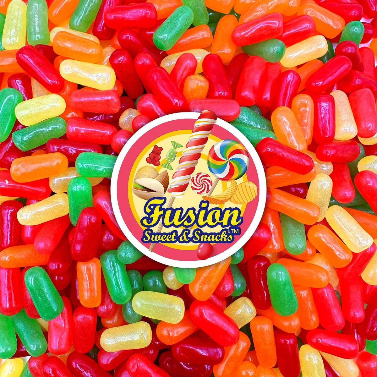 Mike and Ike vending-ready bag, fits quick breaks.