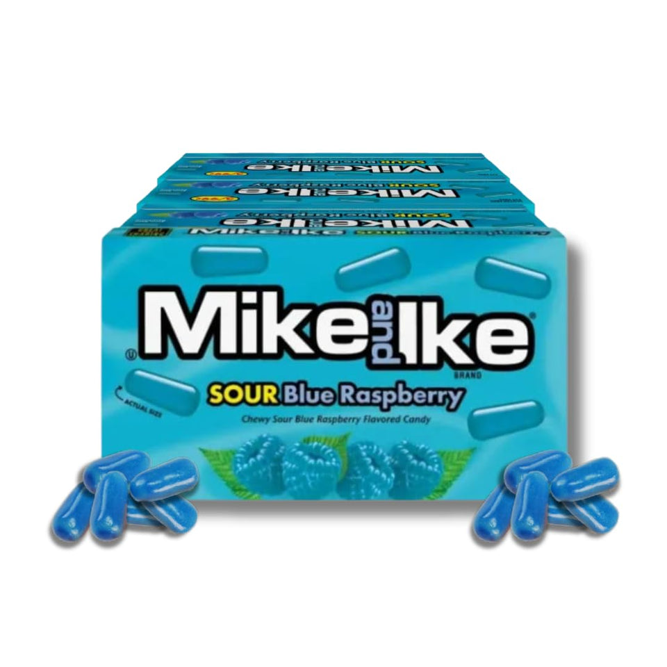 Mike & Ike Sour Blue Raspberry box for movie night snacking