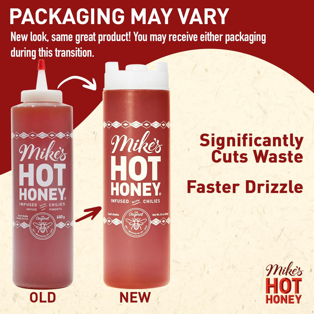 Mike's Hot Honey chili peppers close-up shows natural ingredients and spice.