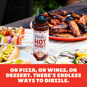 Mike's Hot Honey pairs with cheese and dressings for bold flavor.