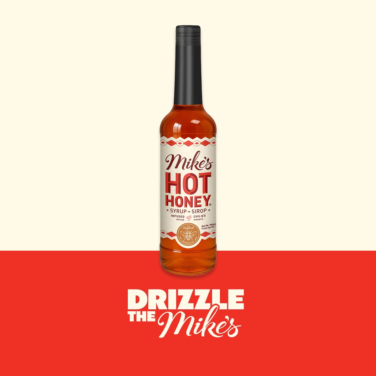 Mike's Hot Honey Original bottle in lemonade, delivering subtle sweetness with a spicy kick.