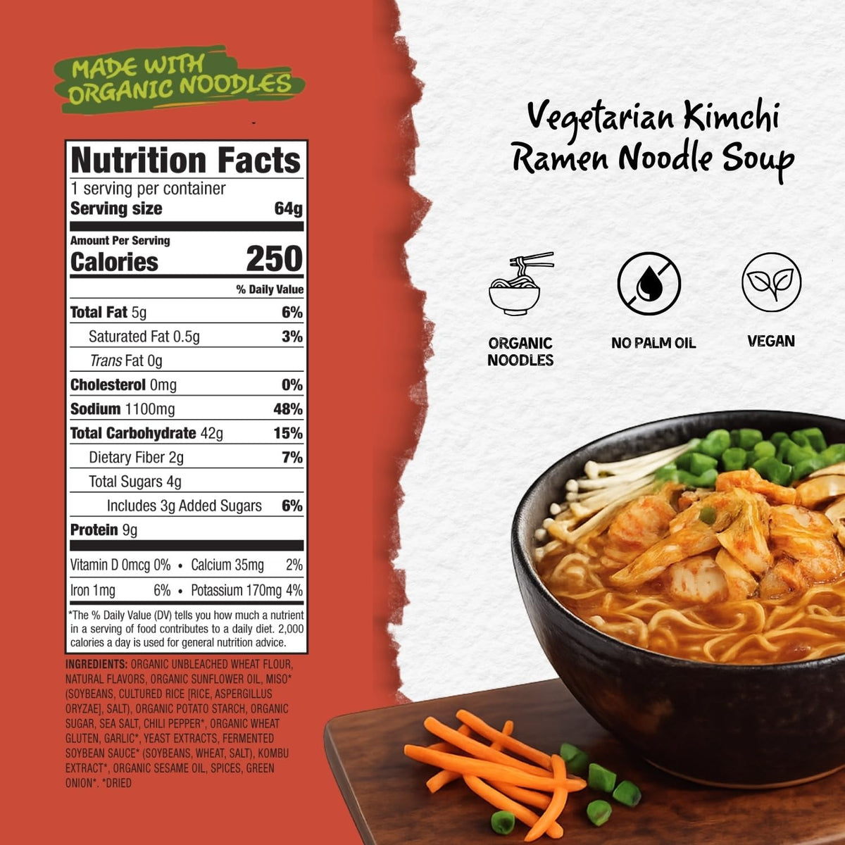 Mike's Mighty Good organic ramen noodles close-up, premium ingredients for craft ramen at home.