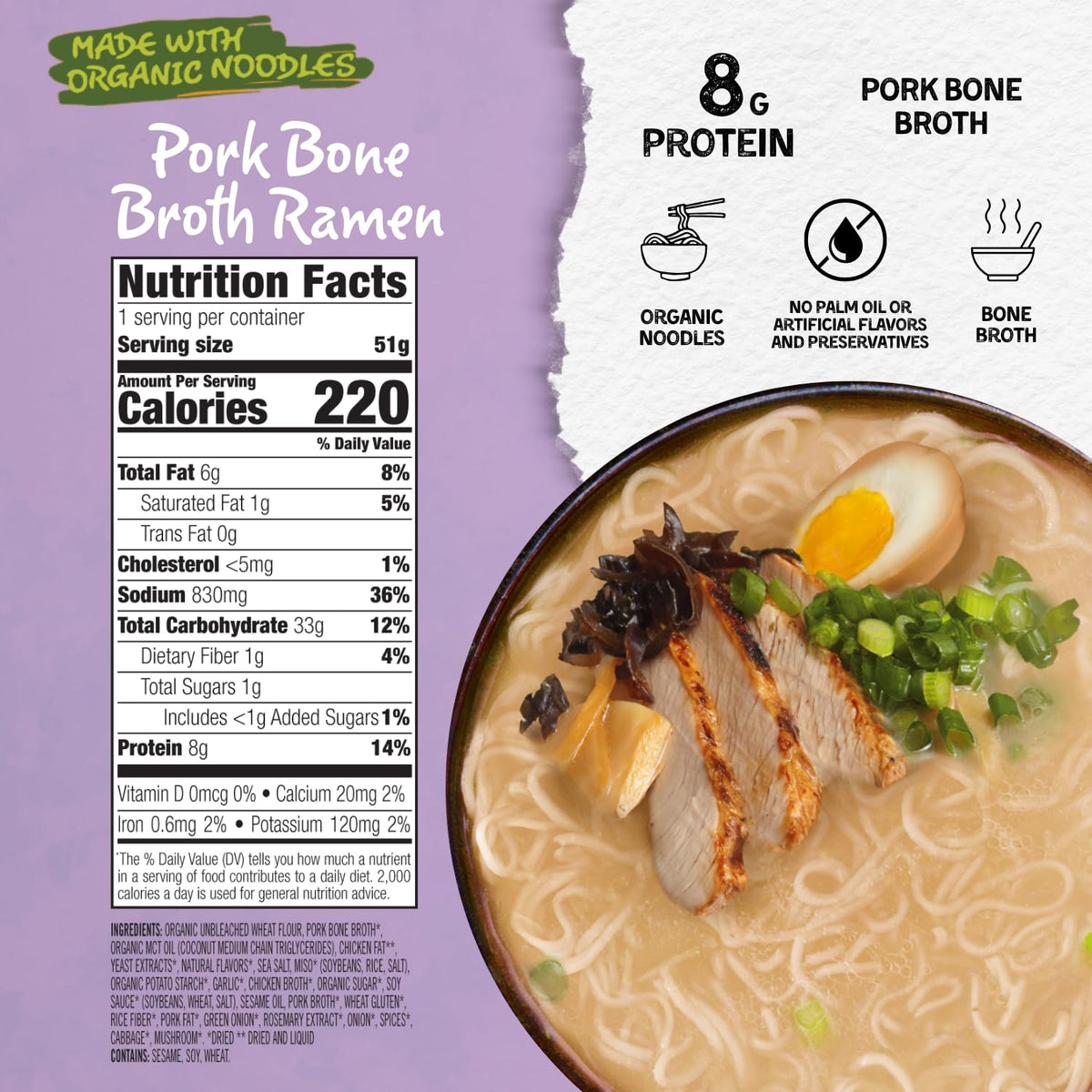 Mike's Mighty Good organic steamed noodles for a clean, satisfying bite