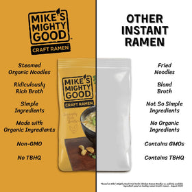 Mike's Mighty Good rich broth steams with a deep, comforting aroma.