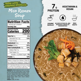 Mike’s Mighty Good Vegan Miso Ramen Cup shows protein-rich serving for a satisfying meal.