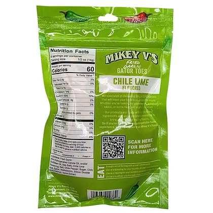 Mikey V's Chile Lime Gator Toes crispy close-up highlighting crunchy texture.