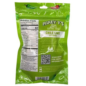Mikey V's Chile Lime Gator Toes crispy close-up highlighting crunchy texture.