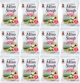 Miko Brand freeze-dried miso soup serving pouch with tofu and seaweed, ideal for quick meals.