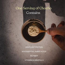 Mikuna Chocho ingredients closeup, showcasing clean, lectin-free plant protein profile.