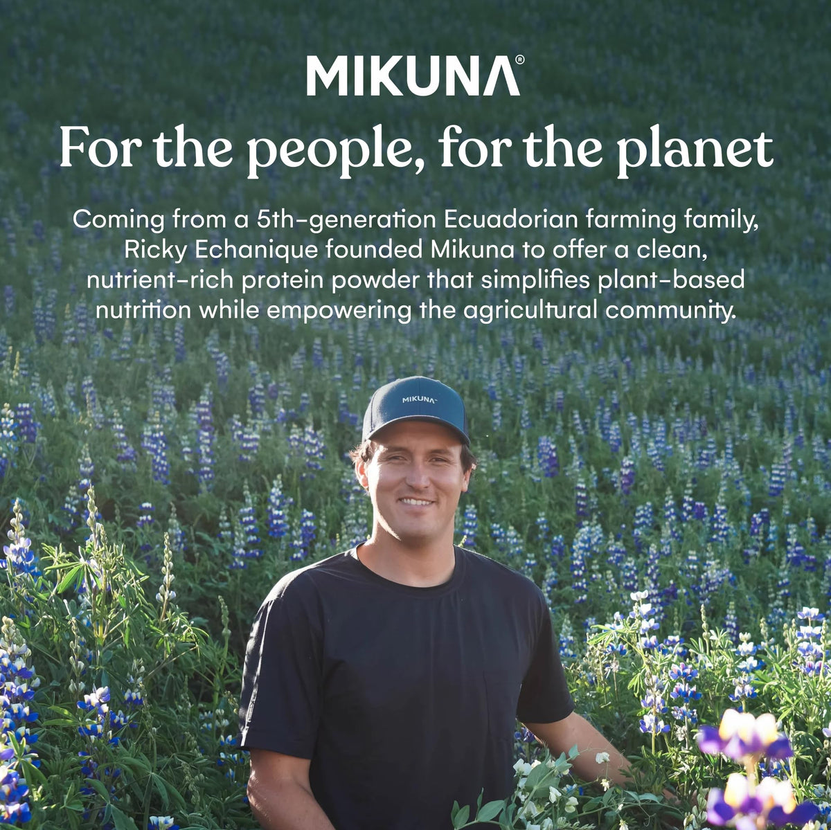 Mikuna Chocho Ecuador farm image shows regenerative farming support.