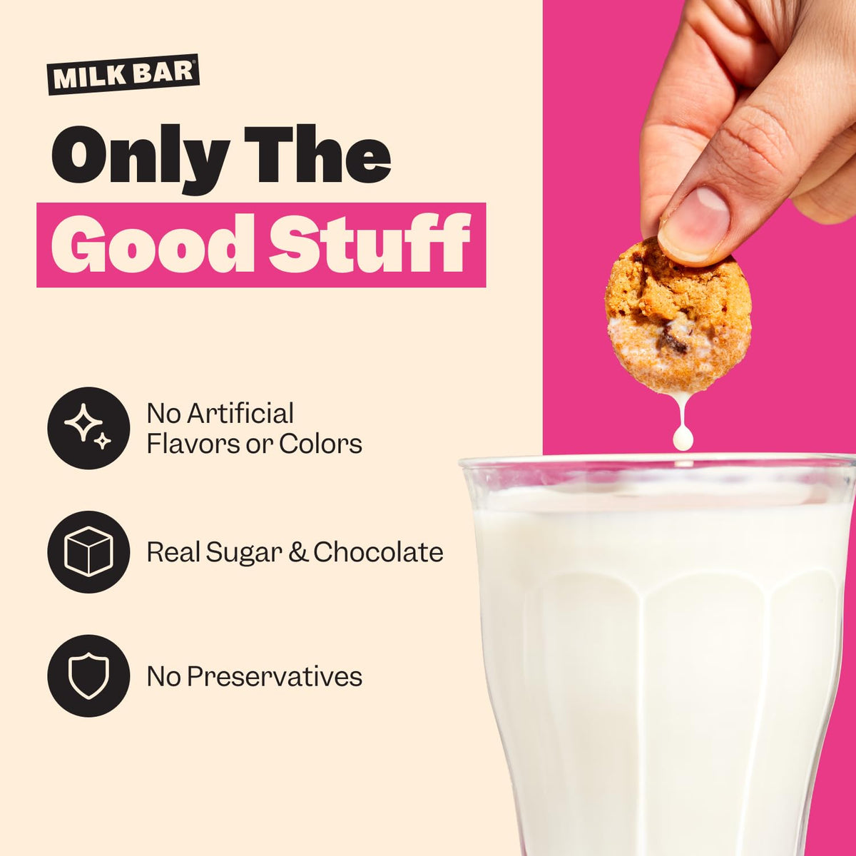 Milk Bar Snackable cookies ready for dunking or on-the-go snacking