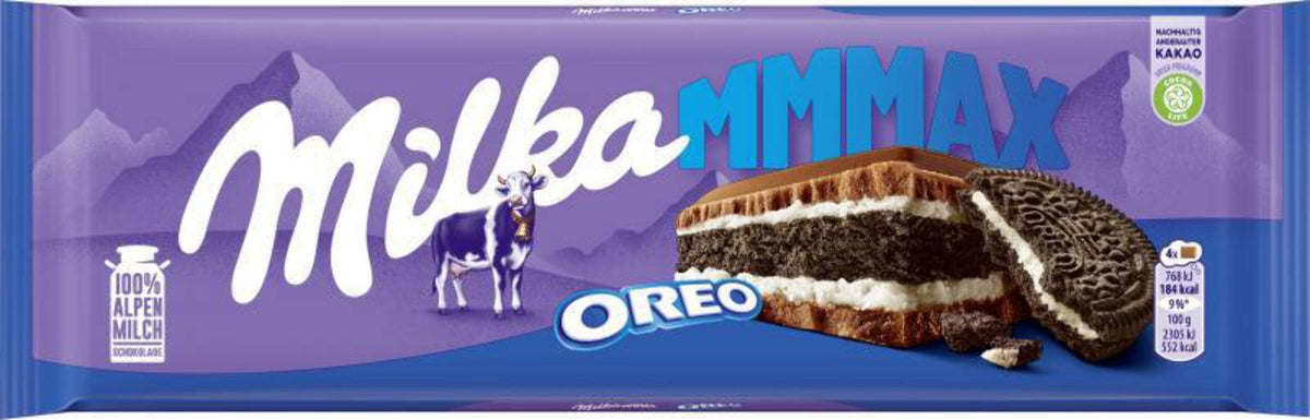 Milka Chocolate Oreo 300G packaging with lilac branding and Oreo filling