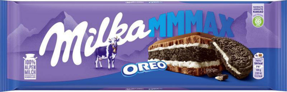 Milka Chocolate Oreo 300G packaging with lilac branding and Oreo filling