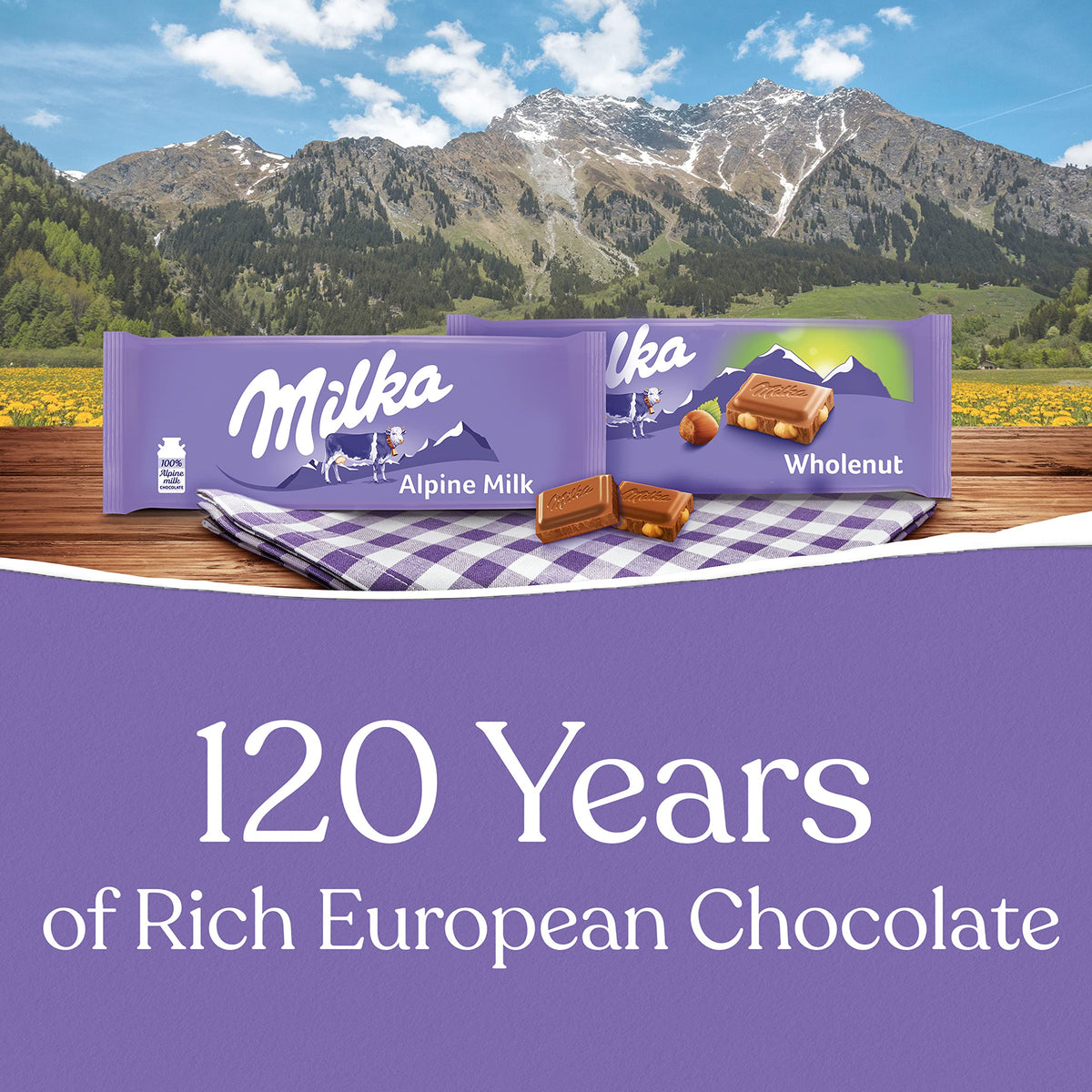 Milka variety pack ten bars on display, ideal for tastings or gifts