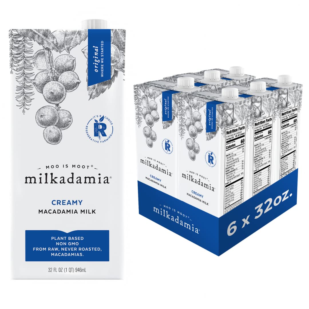 Milkadamia Macadamia Milk bottle shows creamy, lactose-free plant-based milk for daily use