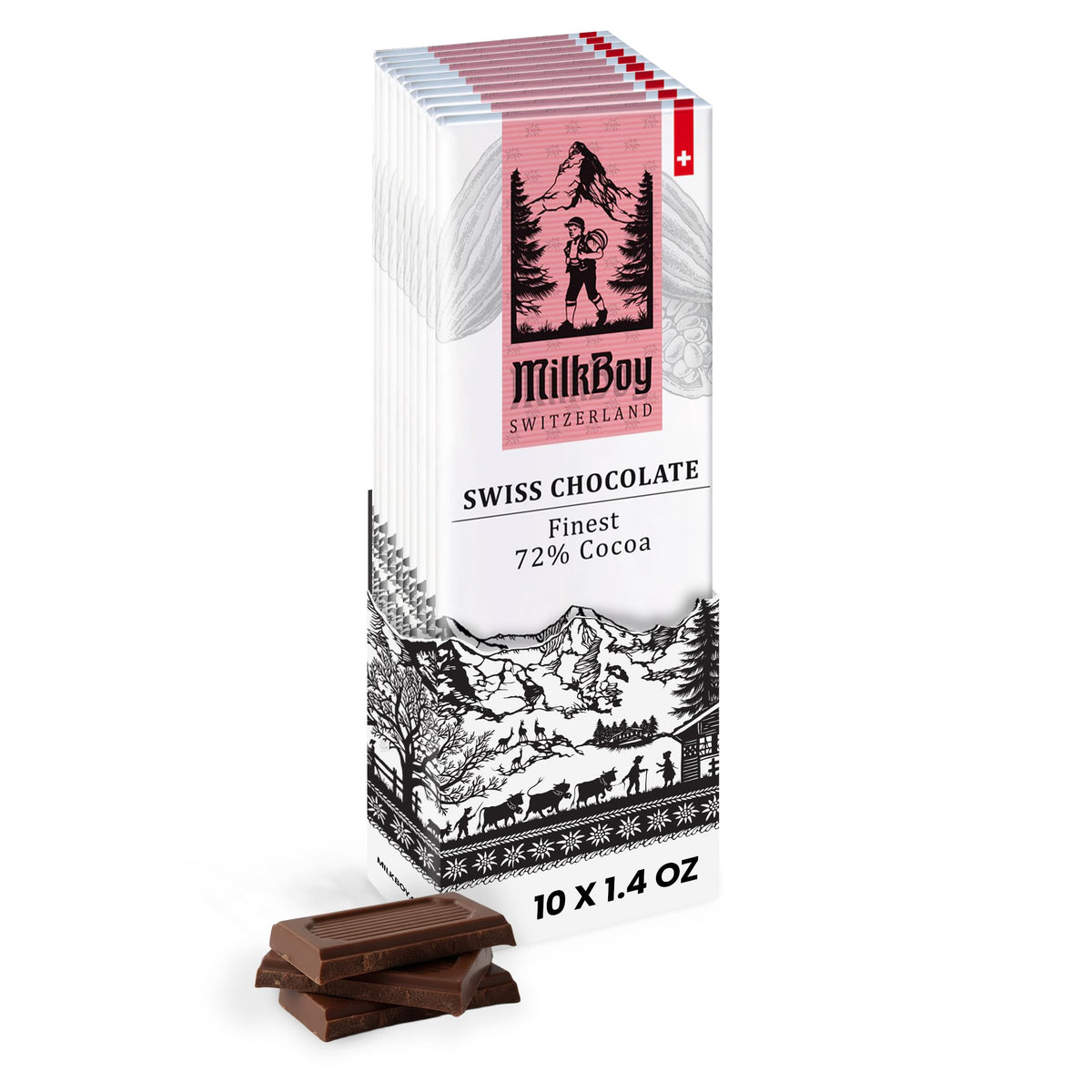 MilkBoy packaging highlights Rainforest Alliance-certified cocoa beans.