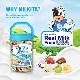 Milkita assorted flavors lollipops show vibrant variety for sharing and everyday treats.