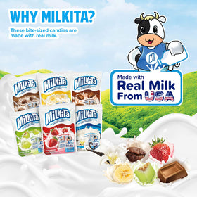 Milkita individually wrapped candies emphasize freshness and easy portion control on busy days.