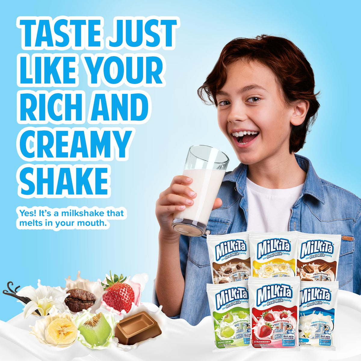 Milkita gluten-free, fat-free calcium-rich candy suited for everyday indulgence.