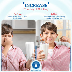 Milky Sip chocolate flavored straws work without refrigeration for travel.