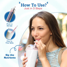Compact storage of Milky Sip straws; no refrigeration needed.