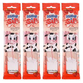 Milky Sip strawberry flavor straws packaging ready for busy families.