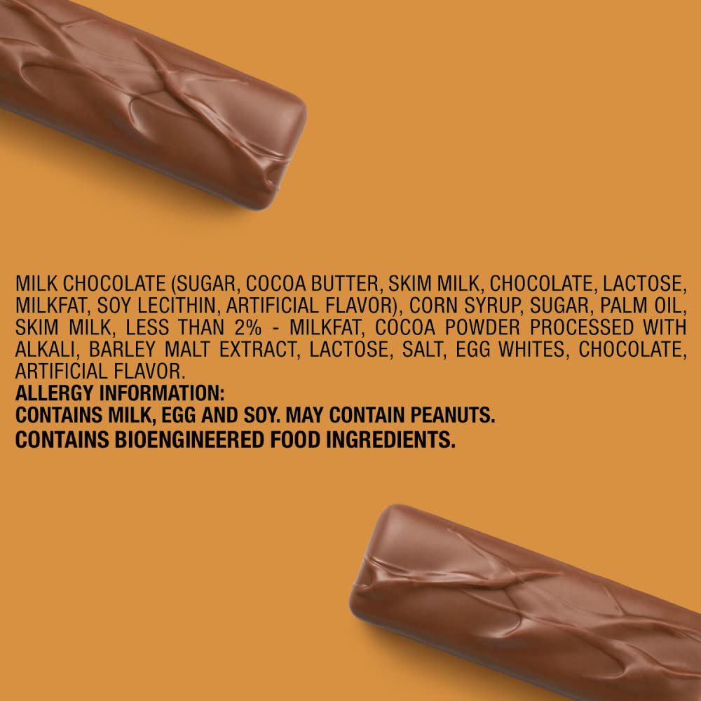 Milky Way bars with milk chocolate coating shown in a slice view.