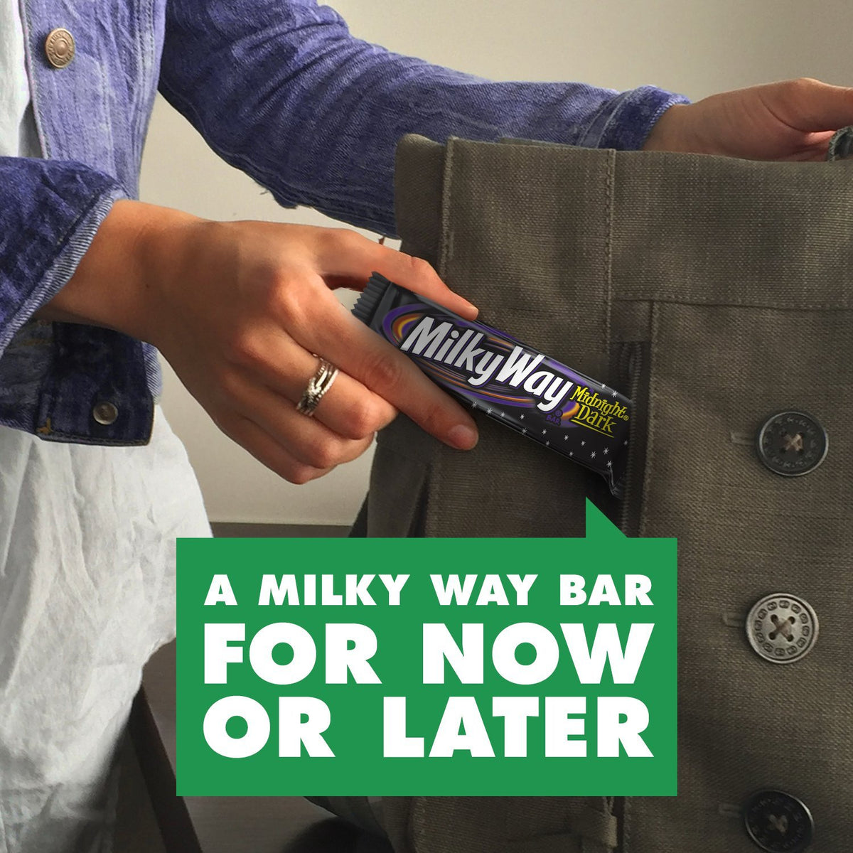 Milky Way Midnight Dark bulk pack on display for easy stocking.
