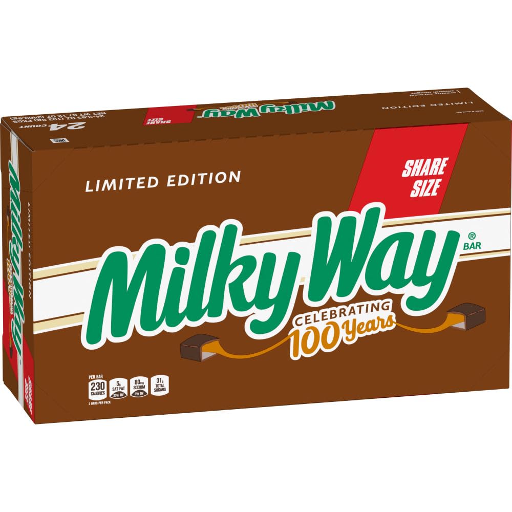 Milky Way share-size two bars in a 24-pack for bulk gifting.