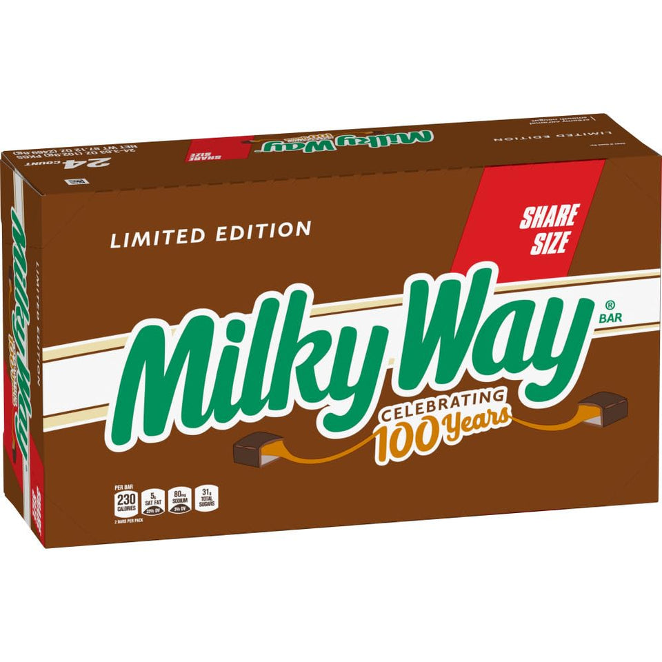 Milky Way share-size two bars in a 24-pack for bulk gifting.