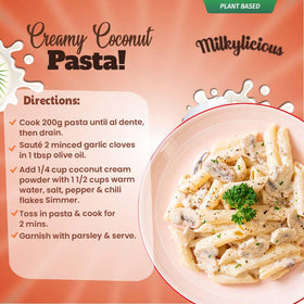 Milkylicious coconut cream powder USA-made with long shelf life.