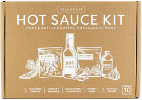 Millhouse Deluxe Hot Sauce Kit 16 labels to customize bottles.