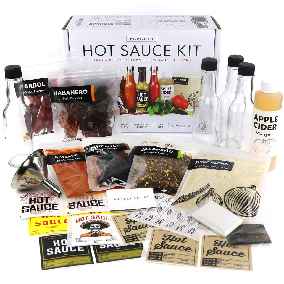 Millhouse Spice Co premium hot sauce kit packaging for easy DIY sauce creation