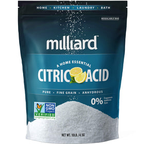 Milliard citric acid 10lb bag front view for versatile kitchen use.