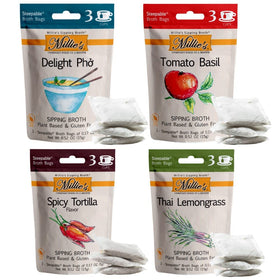 Millie's Sipping Broth ingredients close-up highlighting simple plant-based components