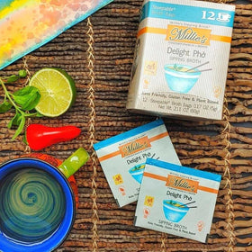 Millie's Sipping Broth vegan chicken broth powder used as a plant-based stock.