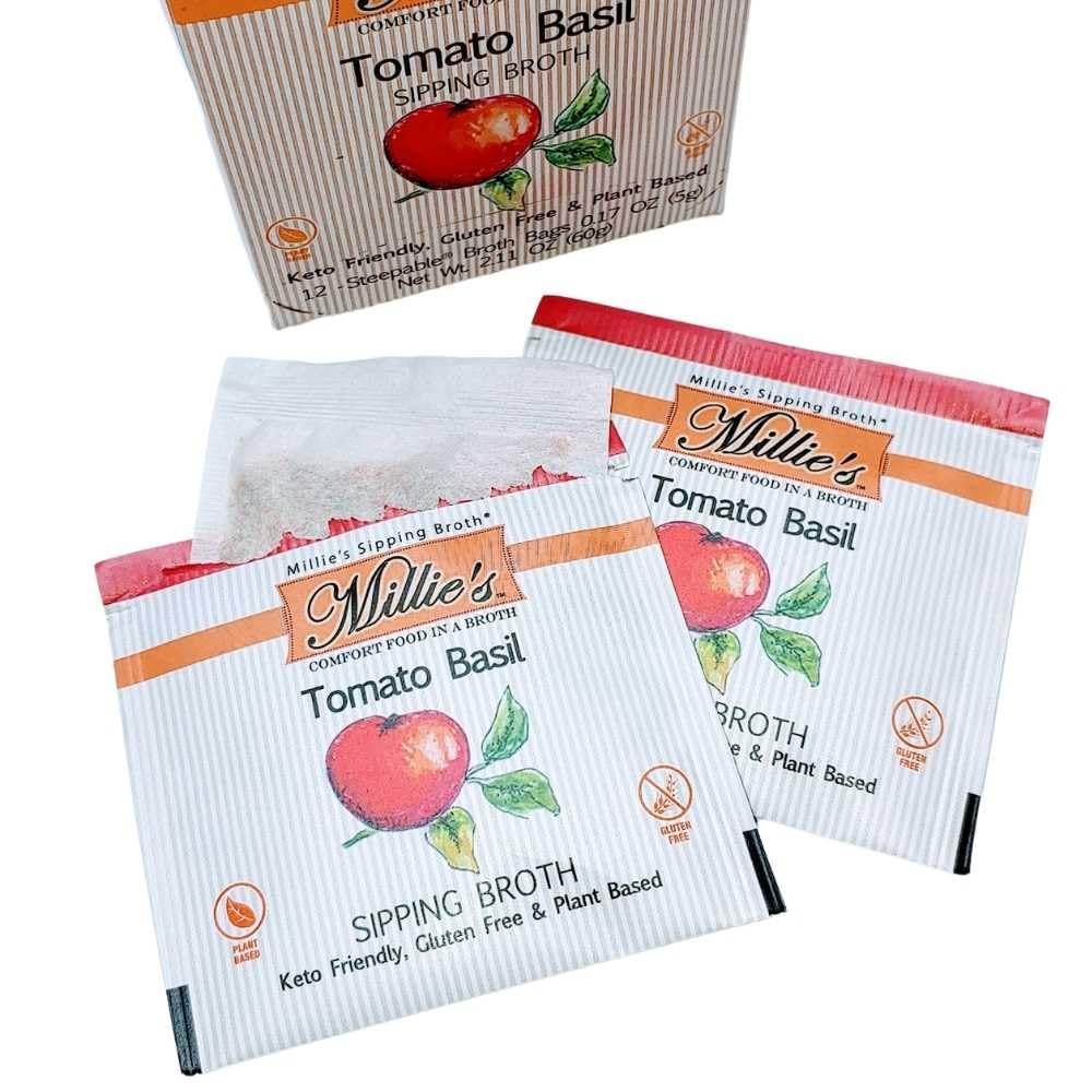 Millie's Sipping Broth vegan and keto friendly label signals dietary compatibility