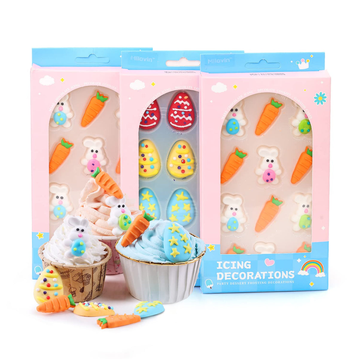 Milovin bunny cupcake toppers add Easter charm to treats