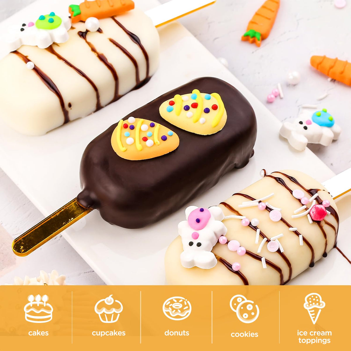 Milovin carrot cake decorations brighten desserts with playful detail