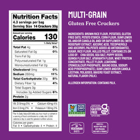 Milton’s Craft Bakers Crackers Everything, savory flavor for dips and toppings.