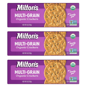 Milton's Craft Bakers Organic Multi-Grain Crackers on a charcuterie board elevate gatherings with savory crunch