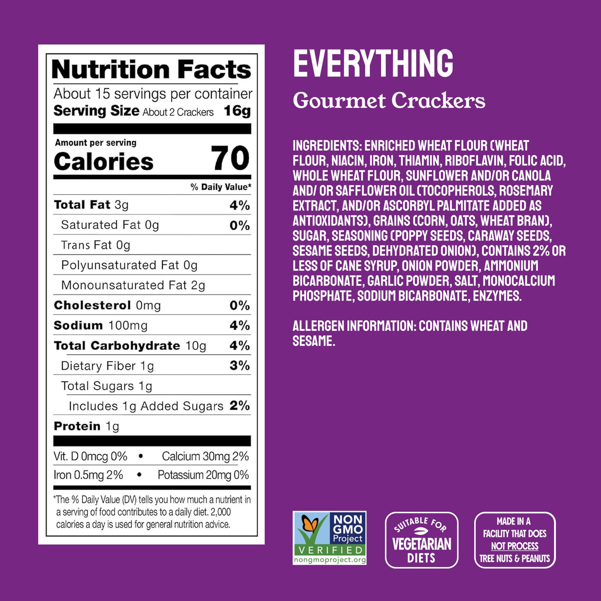 Milton's Gourmet Crackers crispy sea salt on a platter for light, savory bites.