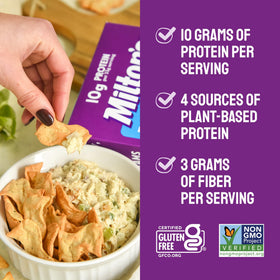 Milton's Protein Crackers Everything ingredients blend with plant-based proteins