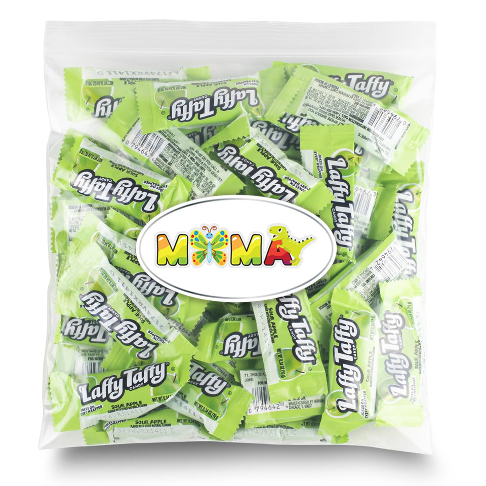 MIMA MIMA Laffee Taffy green apple gluten-free 1lb bag for snacking.