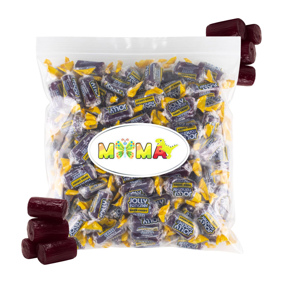 MIMA MIMA bulk grape hard candy bag showing grape pieces for gifting.