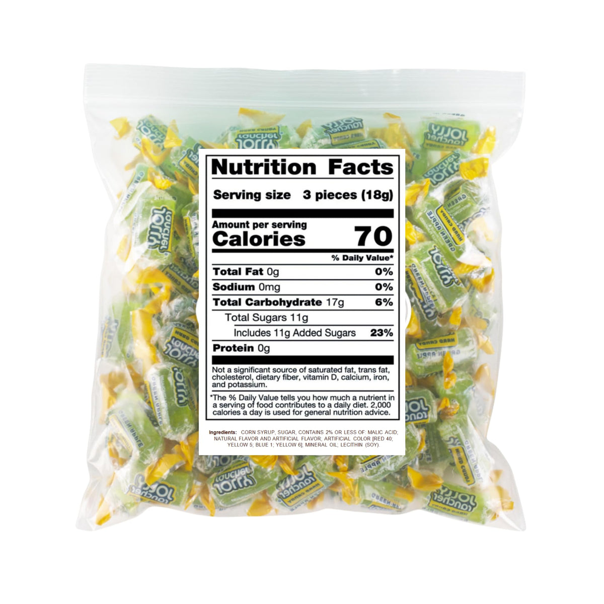 MIMA MIMA green apple candies 1.5 lb bag for bulk snacking and events.
