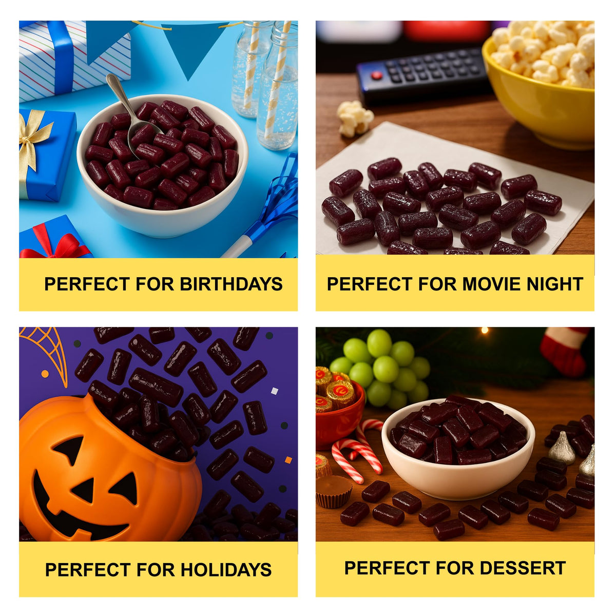 MIMA MIMA holiday gift-ready grape candy collection for festive baskets.