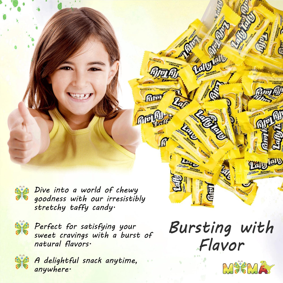 MIMA MIMA assorted flavors taffy, individually wrapped for easy sharing.