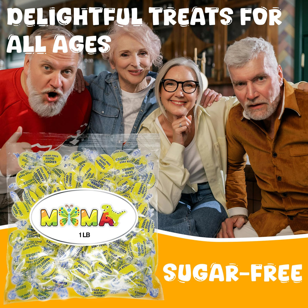 MIMA MIMA sugar-free lemon drops on desk, a convenient sugar-free snack for the workplace.